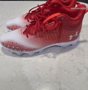 Under Armour Men's Red and White Sneakers